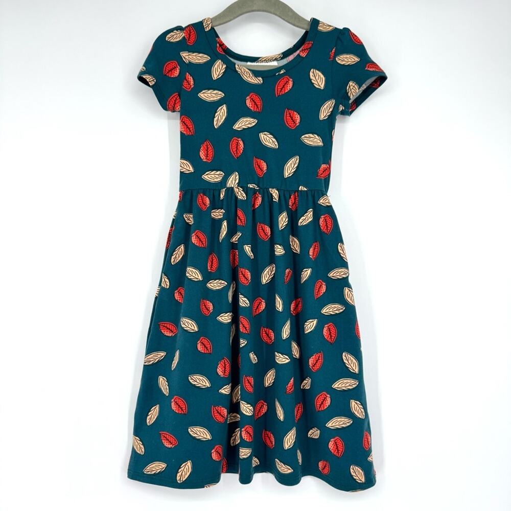 Dot Dot Smile Girl's Green Fall Leaves Maxi Soft Dress‎ 12/24 Months